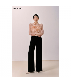 Black Wide Leg Women's Pants & Trousers MILCAH WIDE LEG TROUSERS 85% Polyester 15% Spandex Womens Clothing WHITE ANT Vietnam