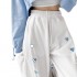 New Arrival Women's Pants Trousers High Waist Embroidered Loose-Fitting Drawstring Women's Sweat Pants