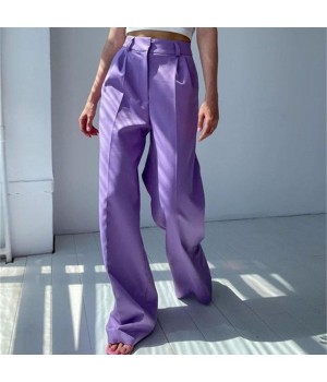 New 2022 Women's High Waist Palazzo Pants Elegant Wide Leg Pants Women Casual loose plus size office trousers 98