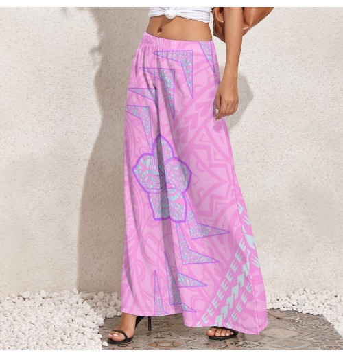 garments manufacturer customized on demand personality casual loose pants for ladies new design polynesian long pants for women